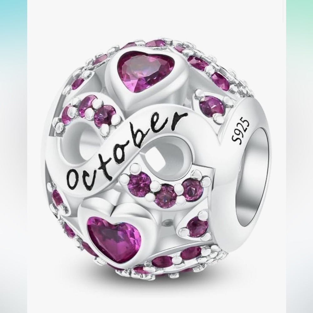 October birth month sterling silver 925 Charm for Pandora bracelets